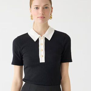 J. Crew Rib Sailor Polo Top Size Small